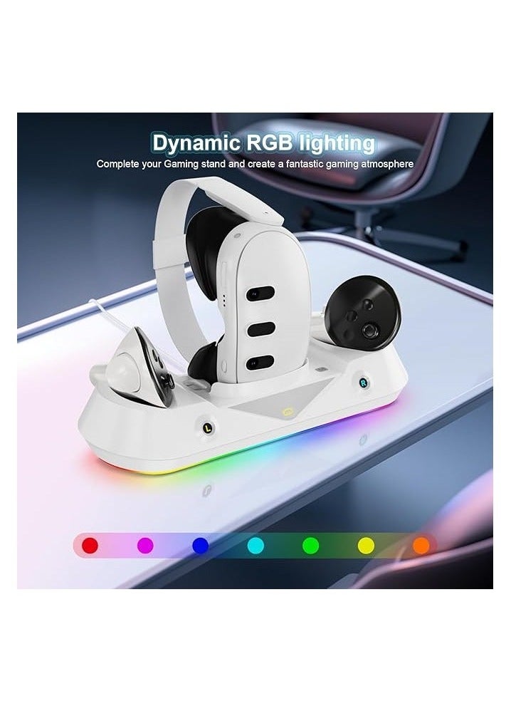 Raxoom Charging Station Compatible with  Quest 3,Fast Charging Dock for Oculus Quest 3 Vr Headse with RGB Light,2 Controller Rechargeable Batteries  - Image 2