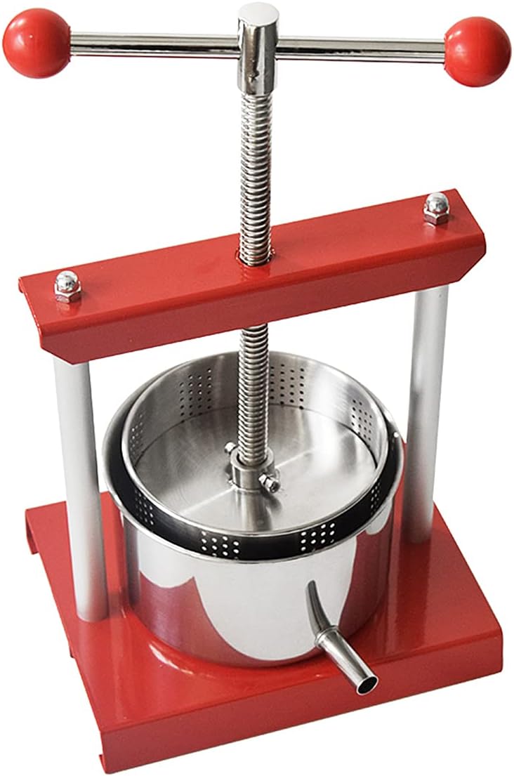 SQUEEZE master Cheese Tincture Herb Fruit Wine Manual Press -0.53Gallon/ 2 Litre-Power Ball Handle-Stainless Steel & Iron for Juice, Cider,Wine,Olive Oil - Image 1