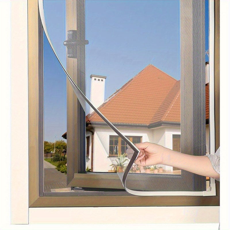 DIY Magnetic Window Screen White Frame 31 50 X 35 43 Inch No Drill Easy Install Self Adhesive Mesh Insect Proof Barrier for Sliding Doors Removable and Durable Polyester - Image 5