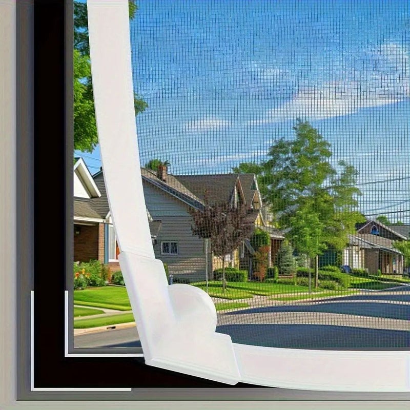 DIY Magnetic Window Screen White Frame 31 50 X 35 43 Inch No Drill Easy Install Self Adhesive Mesh Insect Proof Barrier for Sliding Doors Removable and Durable Polyester - Image 2
