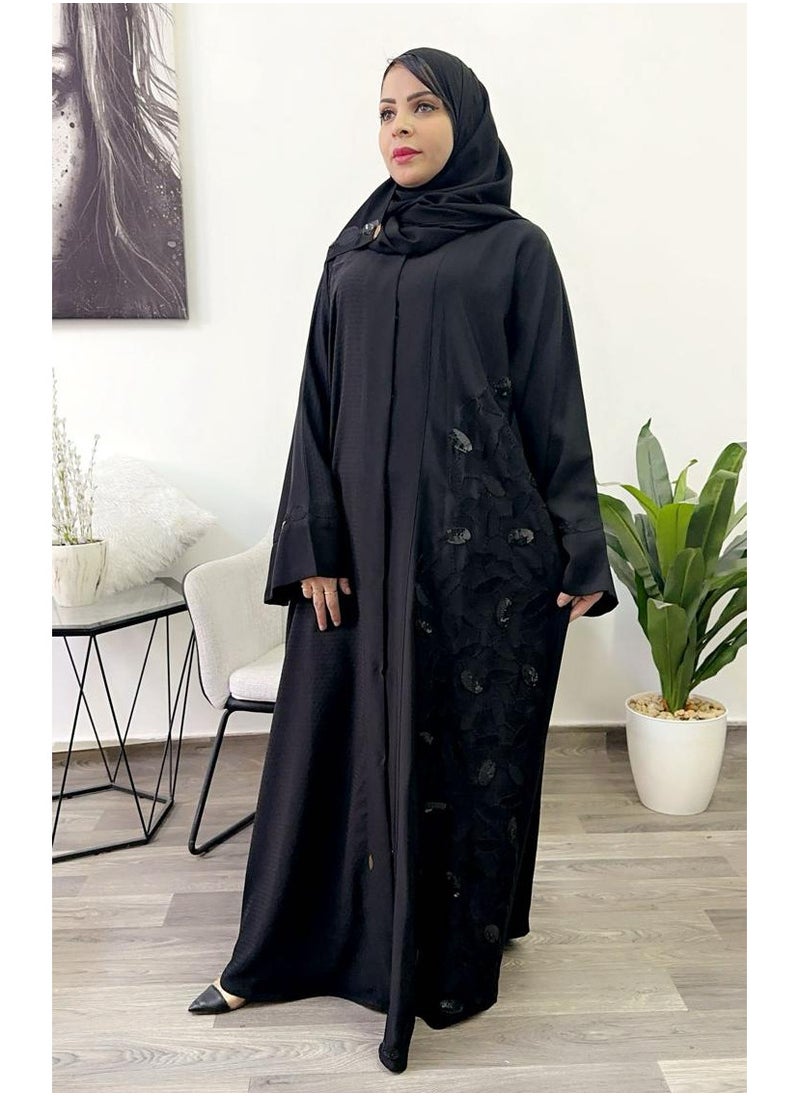 Abaya Sponge-Neck Hand Embroidered design with Salona Japan Black - pzsku/Z3F7A1C4A976098BE2F74Z/45/_/1710765732/2f5cc5ef-8ab8-45ed-be46-daabdd87a2fc