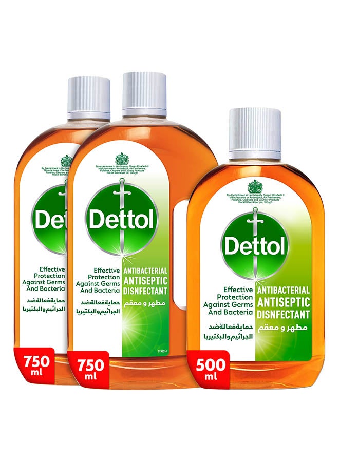 Dettol 3-Piece Antiseptic Disinfectant Liquid Set (2+1 Free) Brown