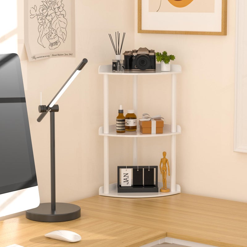 Sezanrpt 3 Tier Countertop Corner Organizer Shelf 7x7x15.7 Inch, White Countertop Acrylic Bathroom Corner Shelf, Vanity Storage Organizer for Cosmetics, Toiletries - Image 4
