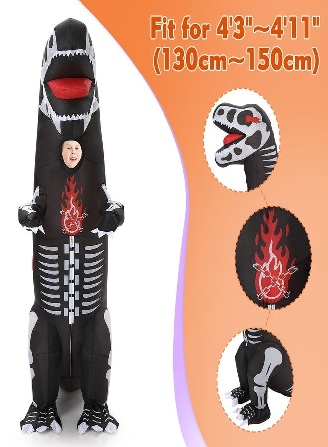 ThinkMax Inflatable Skeleton Dinosaur Costume for Kids, Blow Up Full Body Halloween Costume for Dress Up Parties - Image 2
