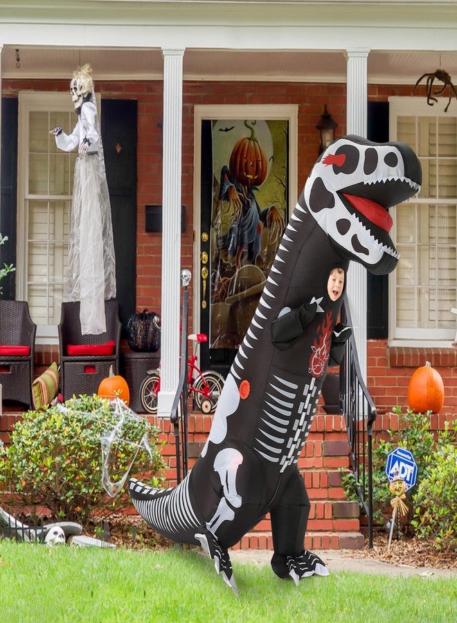 ThinkMax Inflatable Skeleton Dinosaur Costume for Kids, Blow Up Full Body Halloween Costume for Dress Up Parties - Image 4