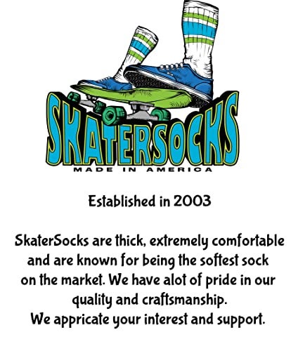 SKATERSOCKS 22" Knee high White tube socks with Royal Blue-Red stripes style 4 - Image 4