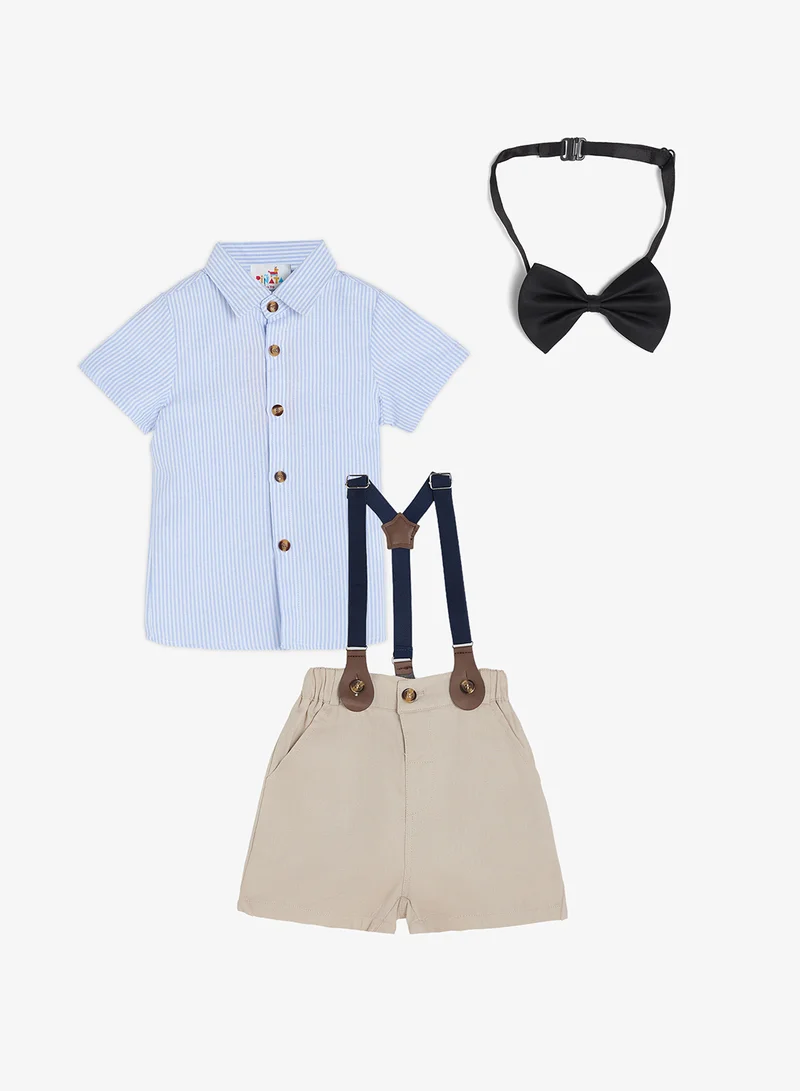 بنياتا SHIRT,BOW,SHORT DRESSY SET