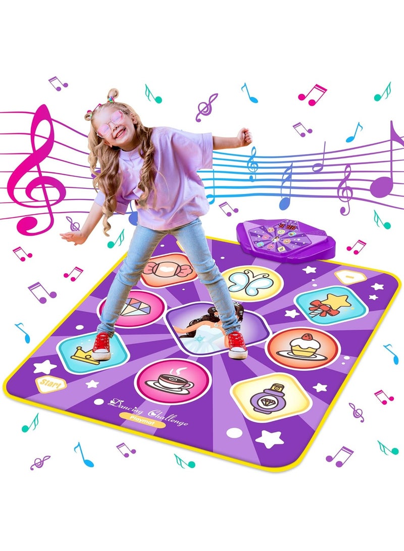Meetion Dance Mat Toys for Kids, Purple Princess Electronic Dance Pad Game with 5 Gaming Modes, Dance Toys with LED Lights, Built-in Music, Ideas Christmas Birthday Gifts for 5+ Year Old Toddler Girls - Image 1