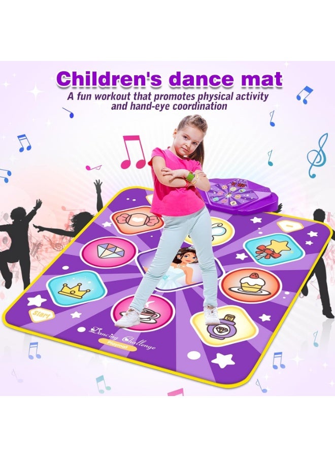 Meetion Dance Mat Toys for Kids, Purple Princess Electronic Dance Pad Game with 5 Gaming Modes, Dance Toys with LED Lights, Built-in Music, Ideas Christmas Birthday Gifts for 5+ Year Old Toddler Girls - Image 5