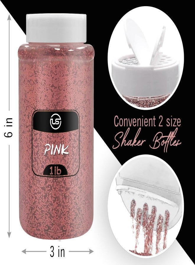 Ultimate Stationery Pink Glitter Bulk, Fine Glitter for Crafts, Resin and Scrapbooking – 1 LB/16OZ Shaker Bottles Great for Tumblers and Crafts - Image 2