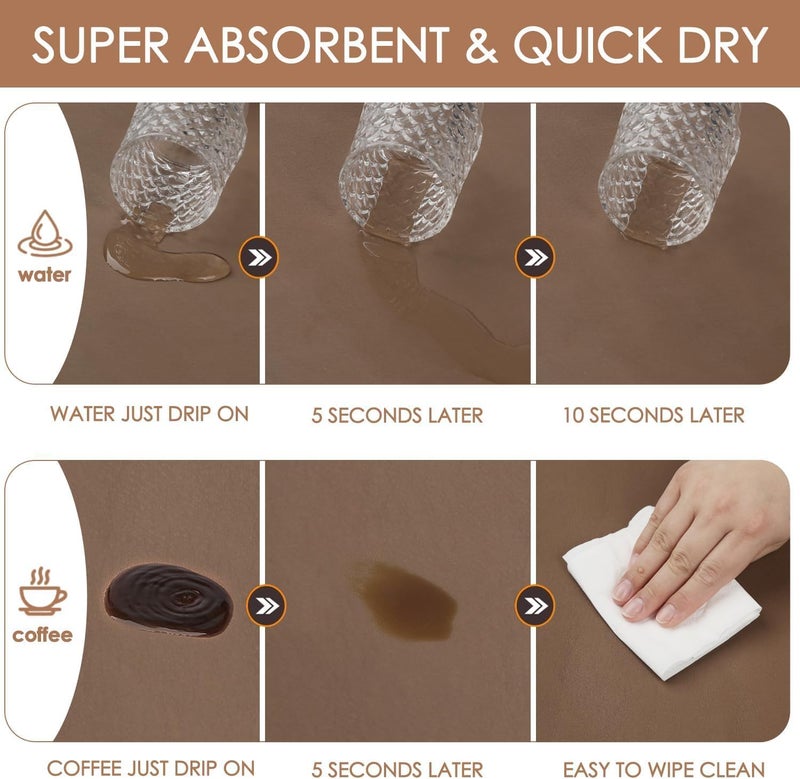 Coffee Bar Mat for Countertops, 24"x16" Super Absorbent Quick Dry Dish Drying Mat - Image 4