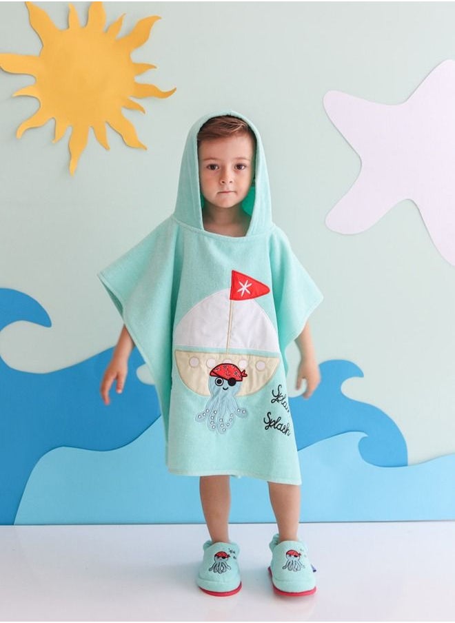 Milk & Moo - Milk&Moo Kids Poncho Sailor Octopus Hooded Beach Towels for Kids - Image 1