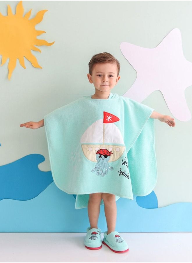 Milk & Moo - Milk&Moo Kids Poncho Sailor Octopus Hooded Beach Towels for Kids - Image 1