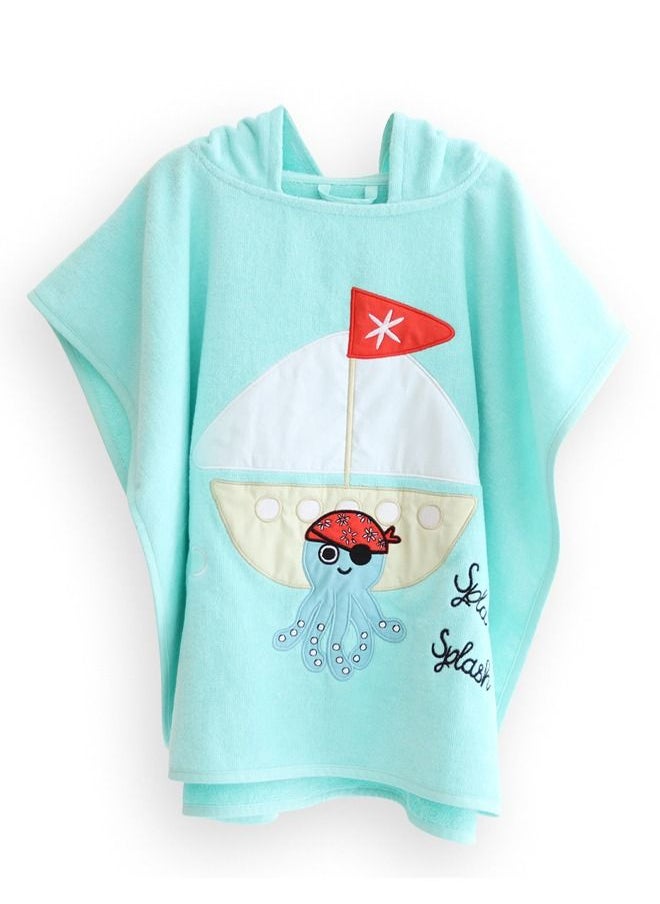 Milk & Moo - Milk&Moo Kids Poncho Sailor Octopus Hooded Beach Towels for Kids - Image 1