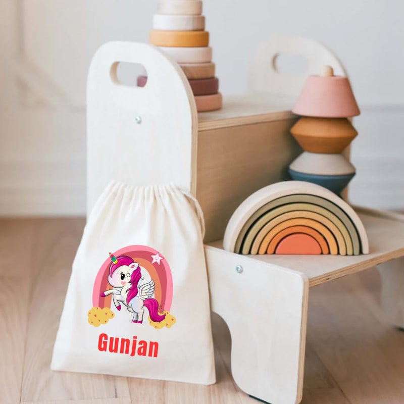 Yellow Nuts Yellow Nuts Personalied Gift Bags For Return Gifts Party Favour Candy Treat Goody Bag Kids Girls Gurly Cartoon Theme Carry Bags Pack of 6 - Image 2