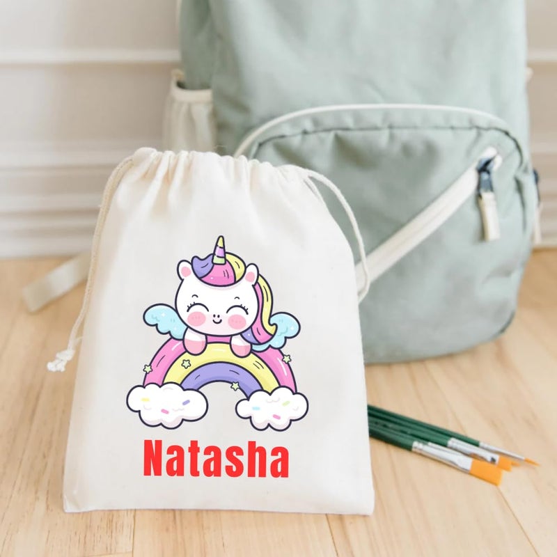 Yellow Nuts Yellow Nuts Personalied Gift Bags For Return Gifts Party Favour Candy Treat Goody Bag Kids Girls Gurly Cartoon Theme Carry Bags Pack of 6 - Image 4
