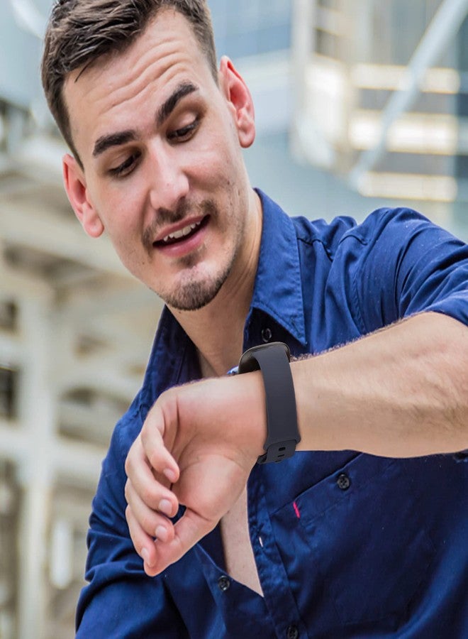 اي كي عبوة من 4 أساور متوافقة مع Fitbit Sense 2/ Sense Bands/Fitbit Versa 4/ Versa 3 Bands، أحزمة سيليكون ناعمة لساعة Fitbit Sense 2/Sense/Versa 4/Versa 3 الذكية (كبير، أسود/أزرق داكن/رمادي/أبيض) - Image 4