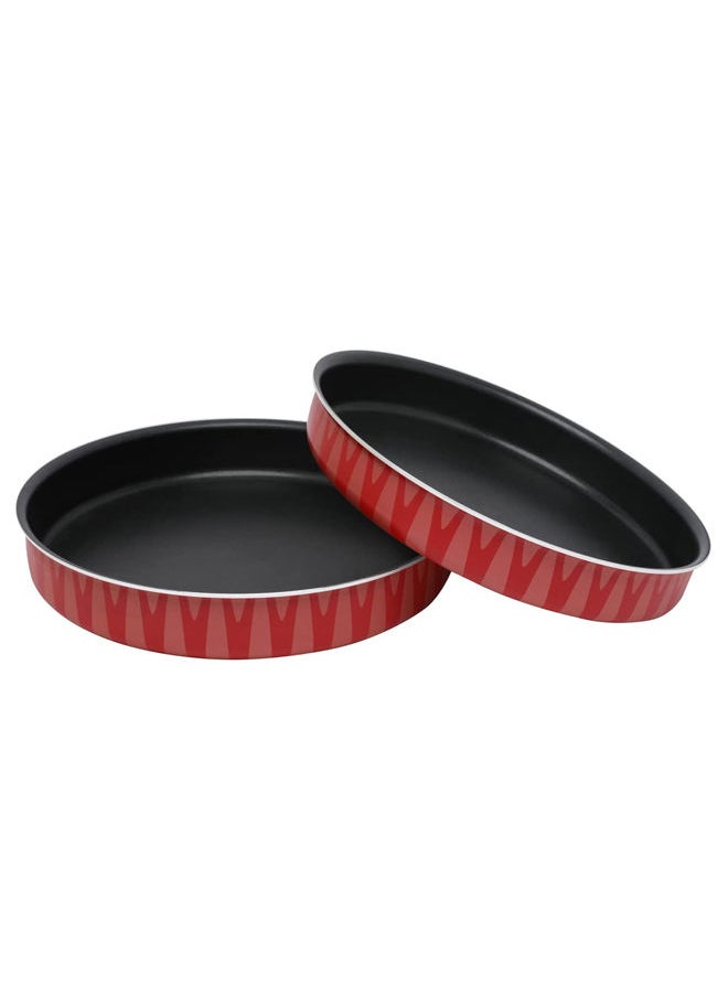 Trust 2-Piece Non-Stick Round Baking Pan Red/Black 30cm, 32cm 