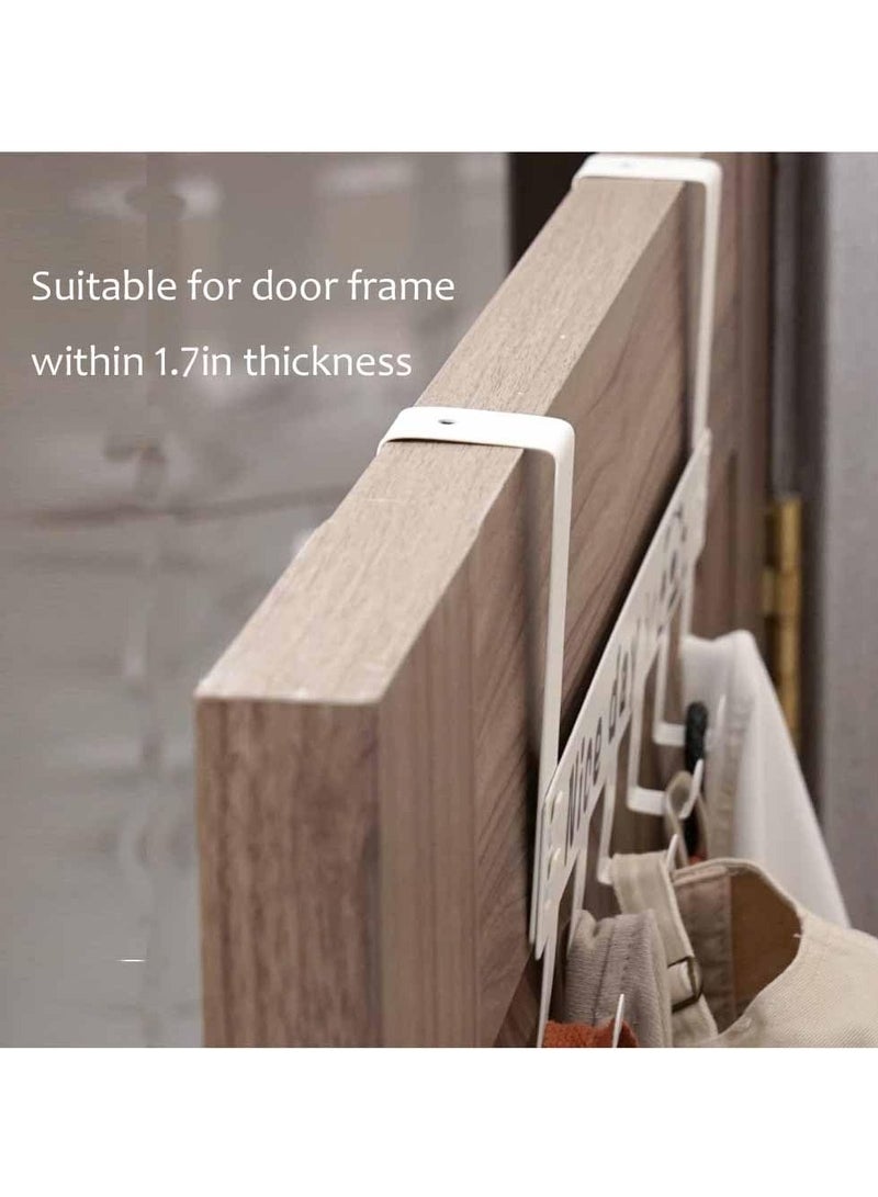 SYOSI Over the Door Hanger with 6 Hooks, 2 Pack, 36CM Metal Door Hooks Rack for Hanging Towels, Clothes, Bags and Robes, Ideal for Bathroom Bedroom and Kitchen  - Image 4