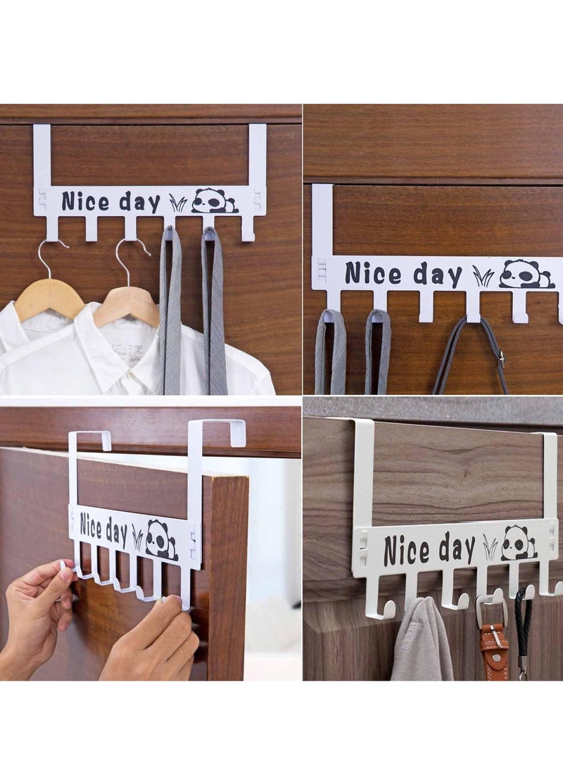 SYOSI Over the Door Hanger with 6 Hooks, 2 Pack, 36CM Metal Door Hooks Rack for Hanging Towels, Clothes, Bags and Robes, Ideal for Bathroom Bedroom and Kitchen  - Image 3