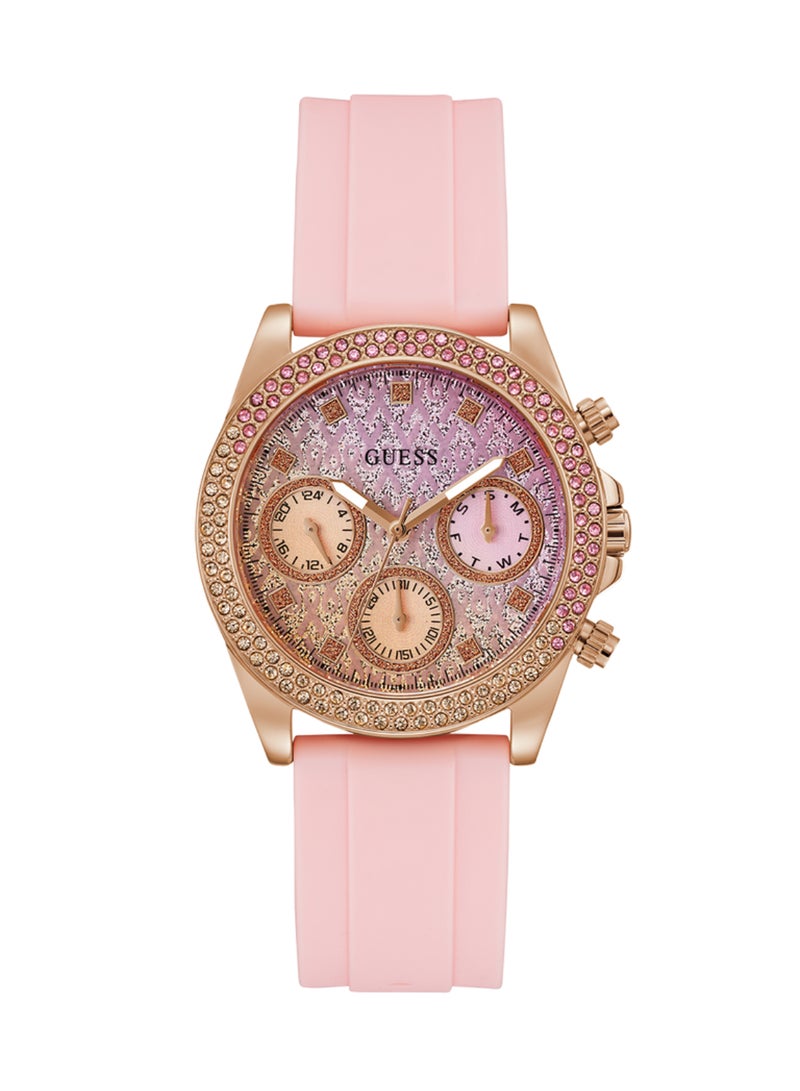 GUESS Women's Sparkling Pink Limited Edition Watch GW0032L4 - Image 3
