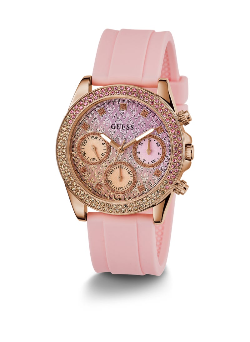 GUESS Women's Sparkling Pink Limited Edition Watch GW0032L4 - Image 1