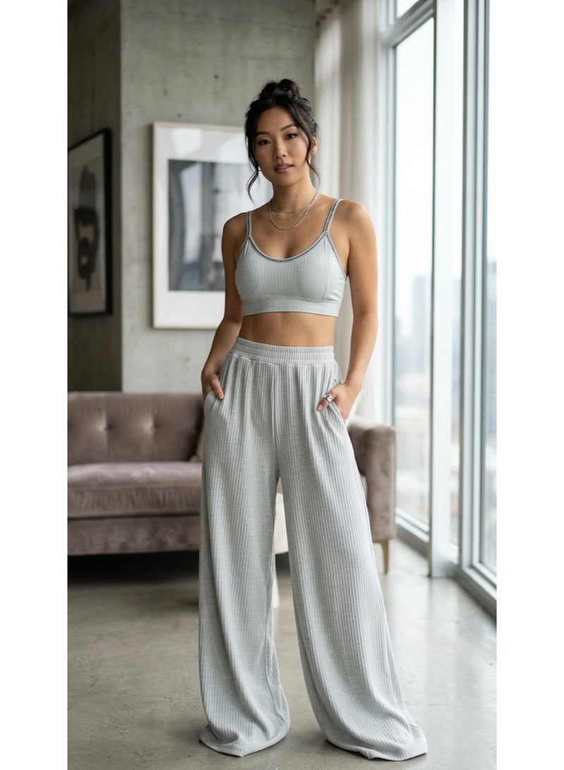 Women’s Ribbed Crop Cami Top with Thin Straps 5 PCS PACK - Image 1