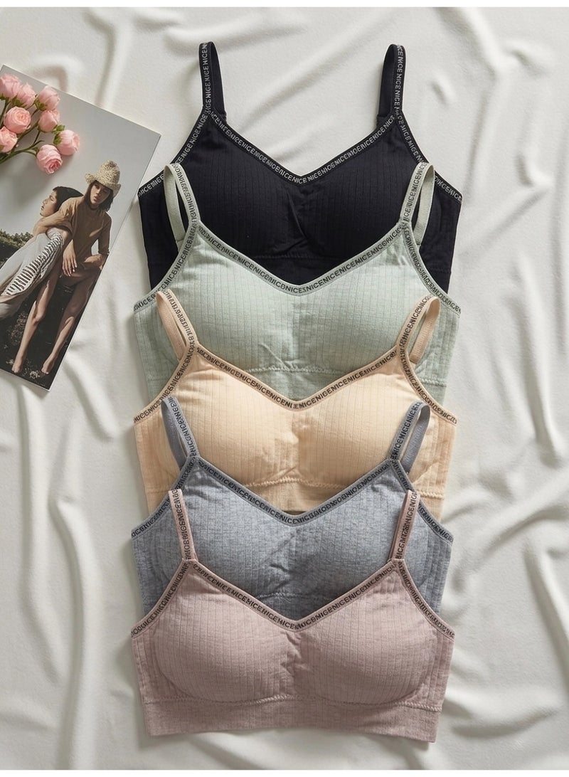 Women’s Ribbed Crop Cami Top with Thin Straps 5 PCS PACK - Image 4