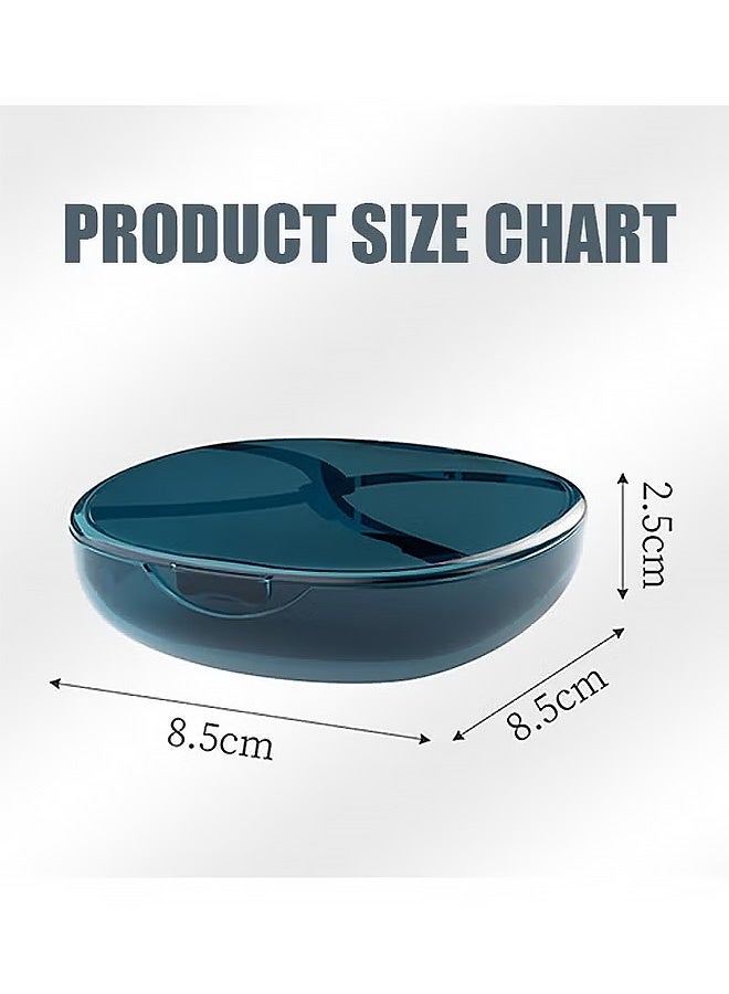 MXN Retainer Case - Teeth Cleaning Box Retainer Storage Box with Leash Chews, Built-in Mirror Aligner Case (Blue) - Image 2