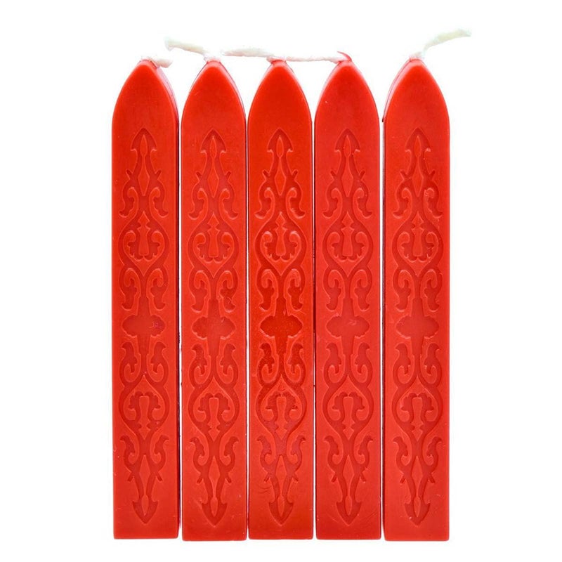 Generic 53ARTS Sealing Seal Wax Sticks Wicks for Postage Letter Red Pack of 5  - Image 1