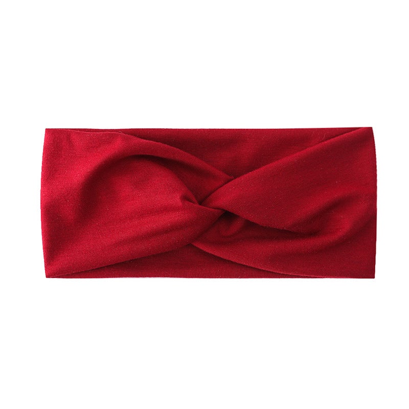 Generic Solid Leopard Snake Print Headband Wine Red 