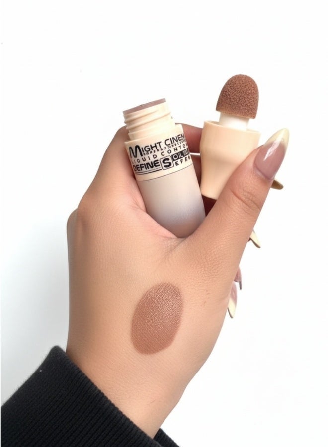 Might Cinema Liquid Contour â€“ Shade 101 â€“ Sculpting and Defining Face Contour â€“ Liquid Makeup for Cheekbones, Jawline and Facial Definition â€“ Includes Sponge Applicator - Image 2