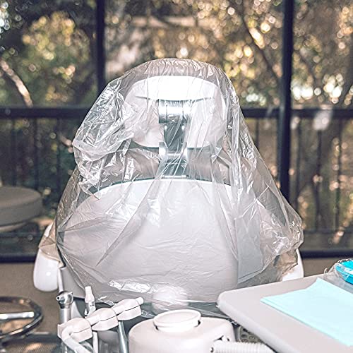 JMU 225 Pcs Dental Half Chair Cover, 24" x 27.5" Disposable Clear Plastic Sleeve Protector - Image 5
