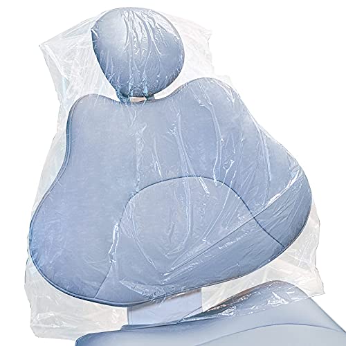 JMU 225 Pcs Dental Half Chair Cover, 24" x 27.5" Disposable Clear Plastic Sleeve Protector - Image 1