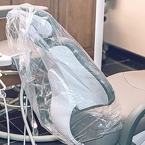 JMU 225 Pcs Dental Half Chair Cover, 24" x 27.5" Disposable Clear Plastic Sleeve Protector - Image 3