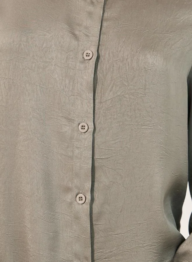Styli Embellished Spread Collar Shirt