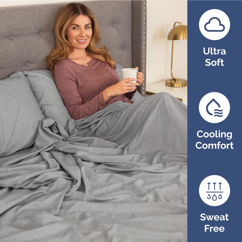 Extra Deep Twin Sheet Set - 4 Piece Breathable and Cooling Sheets - Hotel Luxury Bed Sheets Set - Easy Fit - Soft  Wrinkle Free and Comfy Sheets Set - Heathered Grey Sheet Set with Extra Deep Pockets