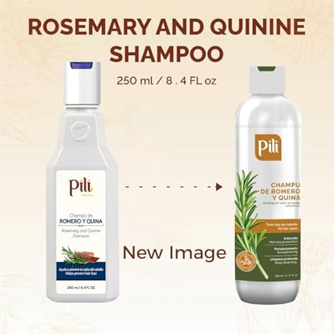 Pili ROSEMARY AND QUININE SHAMPOO - STRENGTHENS HAIR FOLLICLES, PROMOTES SCALP HEALTH & HAIR GROWTH. 8.4 FL. OZ. - Image 3