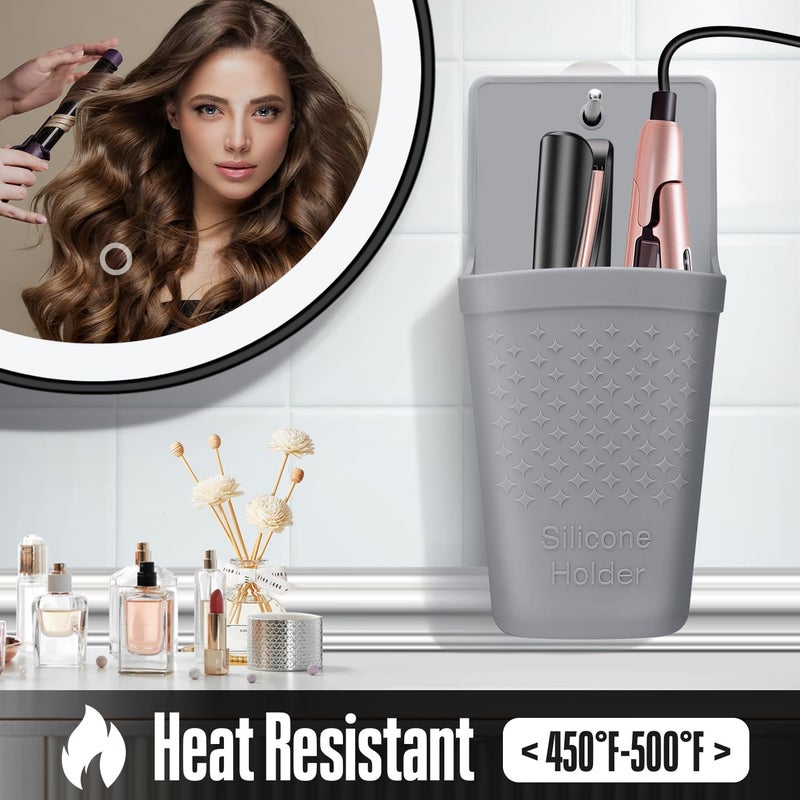 Crowatts Heat Resistant Silicone Hair Iron Mat And Pouch Portable Travel Hair Straightener Mat And Holder For Hair Styling Tools.1 Pack.(Gray) - Image 3