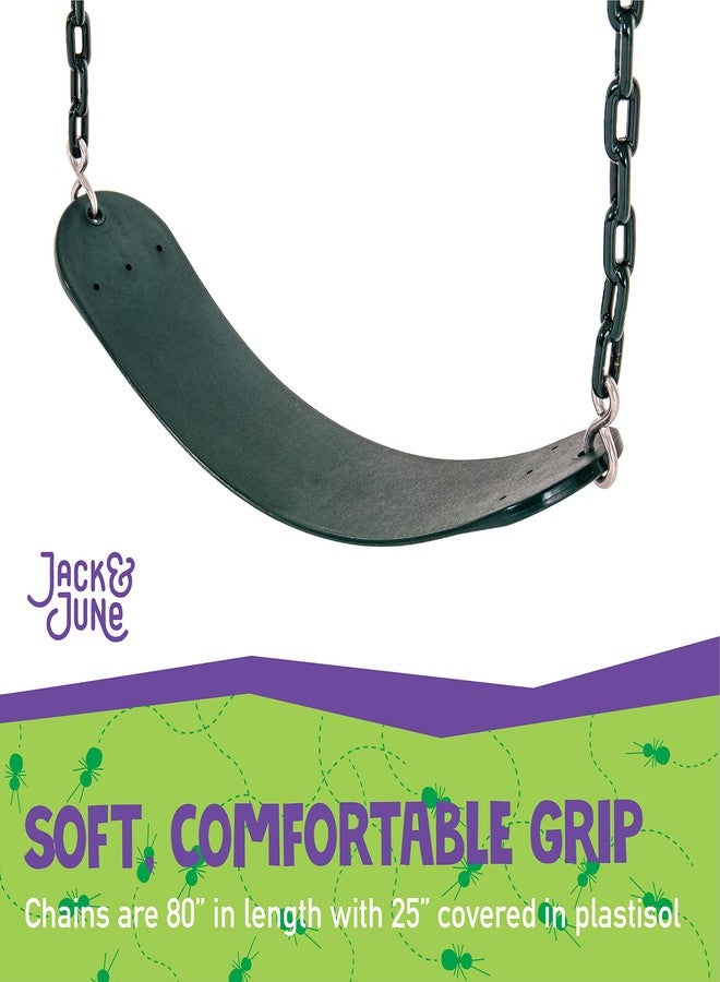 Jack and June Jack & June Green Belt Playset Swing with 80” Chains Made for 5’ and 6’ Deck Height - Image 5