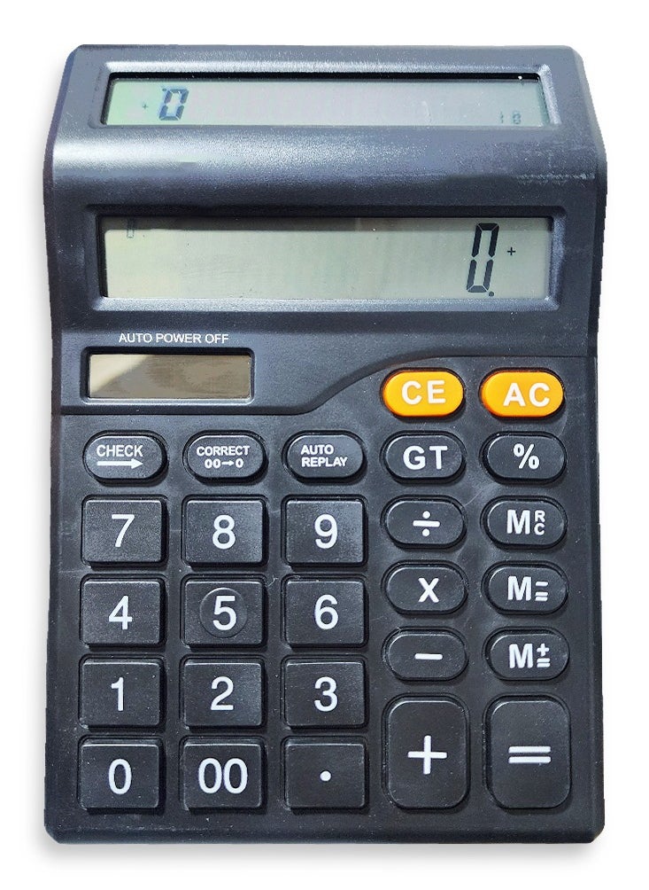 Scientific Calculator CT-8866 - Black , With dual Extra Large Display , two way power and 120 steps check and correct , easy accounting solutions