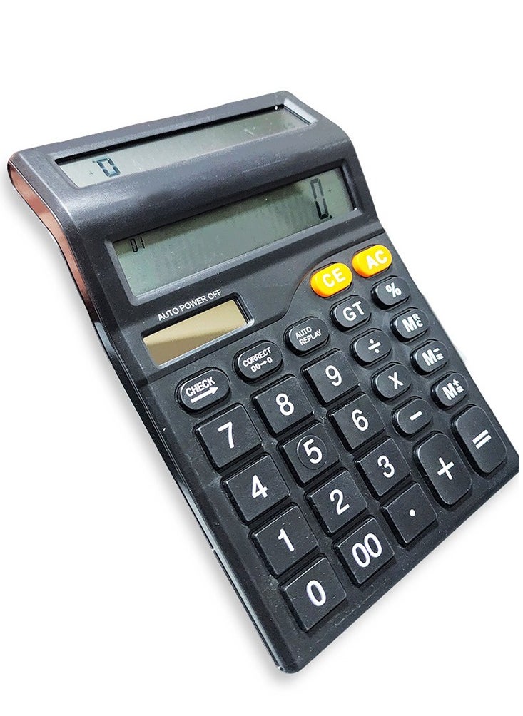 Scientific Calculator CT-8866 - Black , With dual Extra Large Display , two way power and 120 steps check and correct , easy accounting solutions