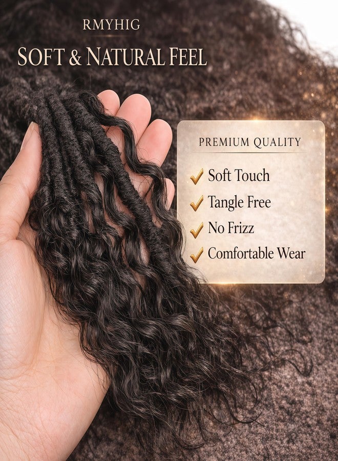 RMYHIG 8 Packs Goddess Locs Crochet Hair for Black Women, Pre-looped Boho Faux Locs with Curly Ends Long River Crochet Hair for Black Women Hair Extensions (1B/27, 18 Inch) - Image 5