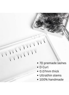 Kordes Premade Fans Lash Extensions By Kordes Mix Size 10 To 13Mm For Professional Use Promade Volume Eyelash Extensions (7D D Curl)  - Image 4