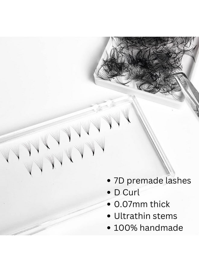 Kordes - Premade Fans Lash Extensions By Kordes Mix Size 10 To 13Mm For Professional Use Promade Volume Eyelash Extensions (7D D Curl) - Image 1