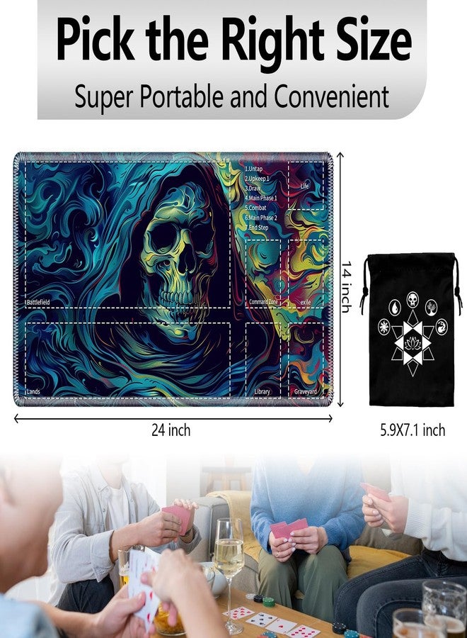 SichKards MTG Playmat with Zones,24x14 inch Card Game Mat with Deck Bag - Image 2
