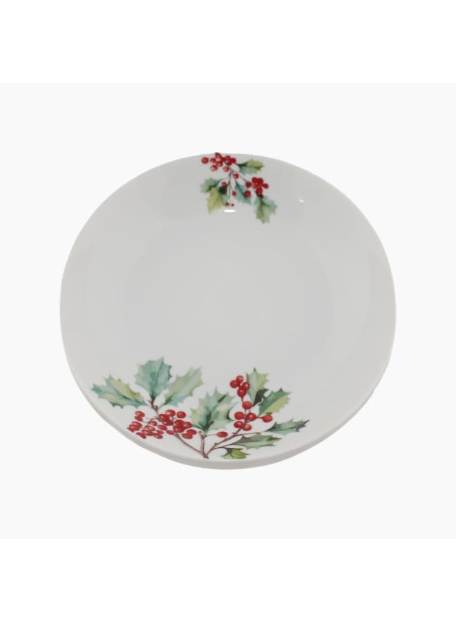 Zinnia Rosa By Zinnia Porcelain Xmas Holly Deep Plate – 23 Cm - Image 1