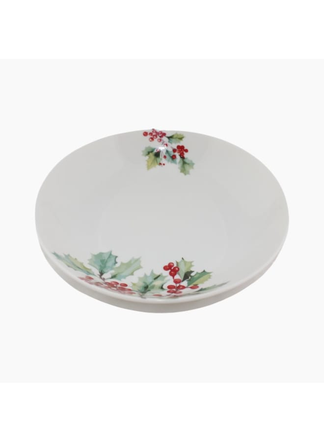 Zinnia Rosa By Zinnia Porcelain Xmas Holly Deep Plate – 23 Cm - Image 2