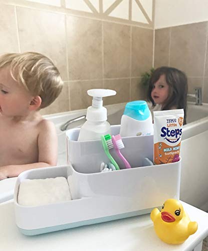 Styxon Toothbrush Holder Bathroom Organizer Tray, White, 5 Compartments, Countertop Organizer for Bathroom & Vanity, Office Desk, Kitchen - Image 5