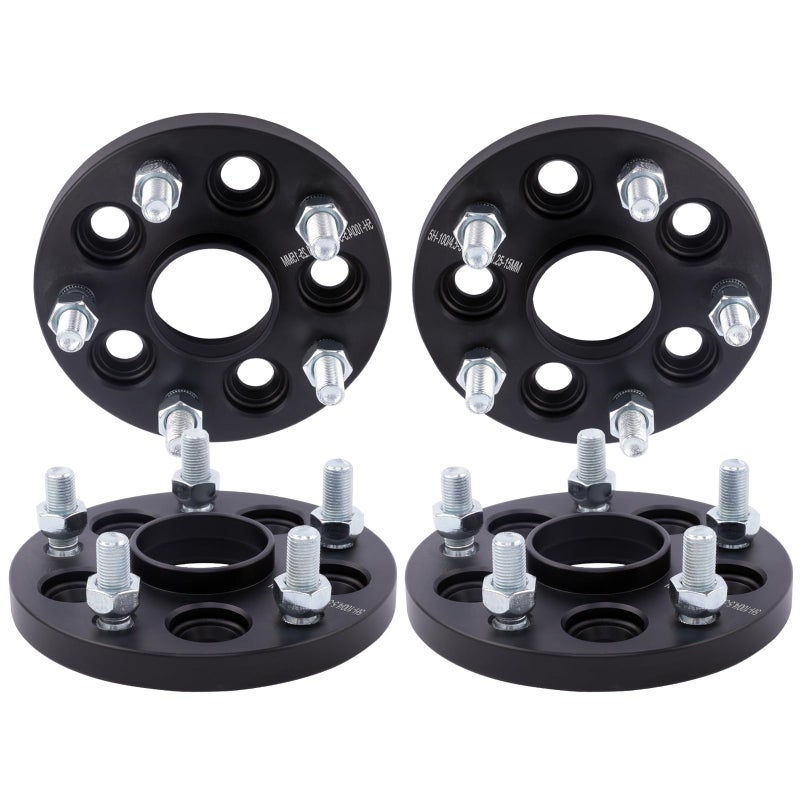 DCVAMOUS 4PC Black 5x100 Hubcentric Wheel Spacers 15MM with 12x125 Studs Compatible with Subaru 5 Lug for 20132024 BRZ  19952024 Impreza WRX  19982018 Forester  20132024 XV Crosstrek